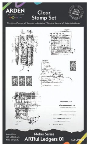 ARDEN CREATIVE STUDIO Clear Stamp Set | Maker Series | ARTful Ledgers 01