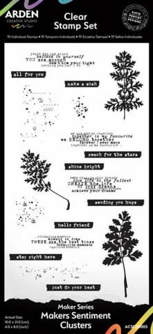ARDEN CREATIVE STUDIO Clear Stamp Set | Maker Series | Makers Sentiment Clusters