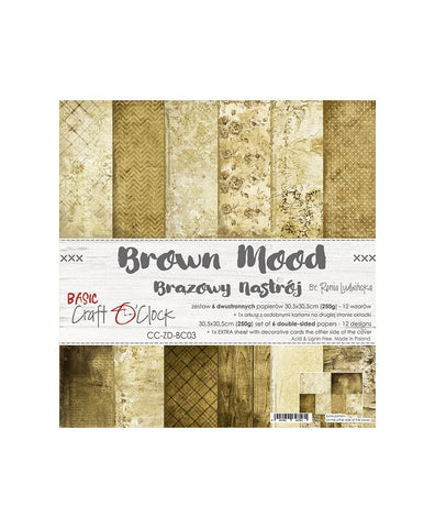 CRAFT O'CLOCK Brown Mood | Paper Pack | 12x12