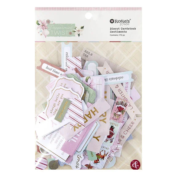 ROSIE'S STUDIO Peppermint| Die-Cut Cardstock Sentiments