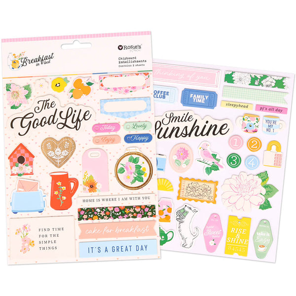 ROSIE'S STUDIO Breakfast in Bed | Chipboard Embellishments
