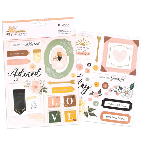 ROSIE'S STUDIO Golden Afternoon | Chipboard Embellishments