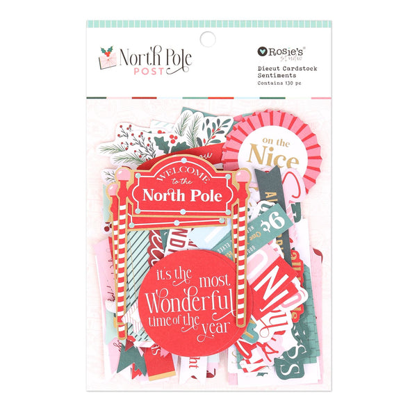 ROSIE'S STUDIO North Pole Post | Diecut Cardstock Sentiments