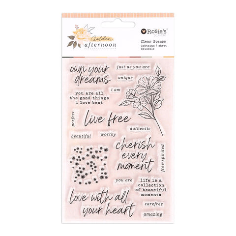 ROSIE'S STUDIO Golden Afternoon | Clear Stamp