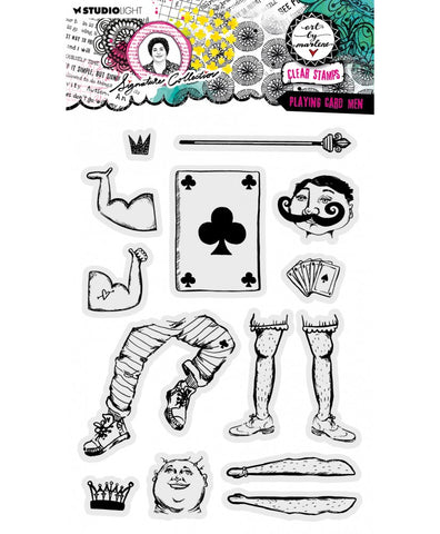 STUDIOLIGHT Art by Marlene | Clear Stamp Set | Signature Collection | Playing Card Men