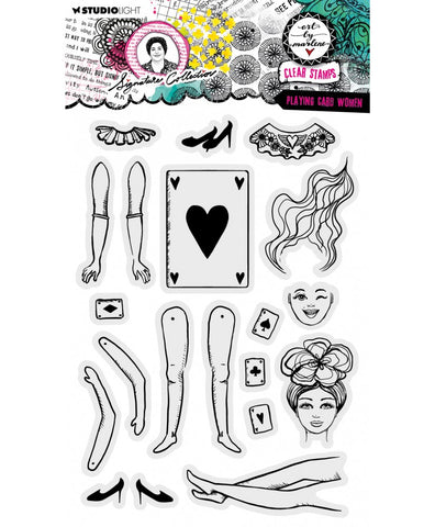 STUDIOLIGHT Art by Marlene | Clear Stamp Set | Signature Collection | Playing Card Women