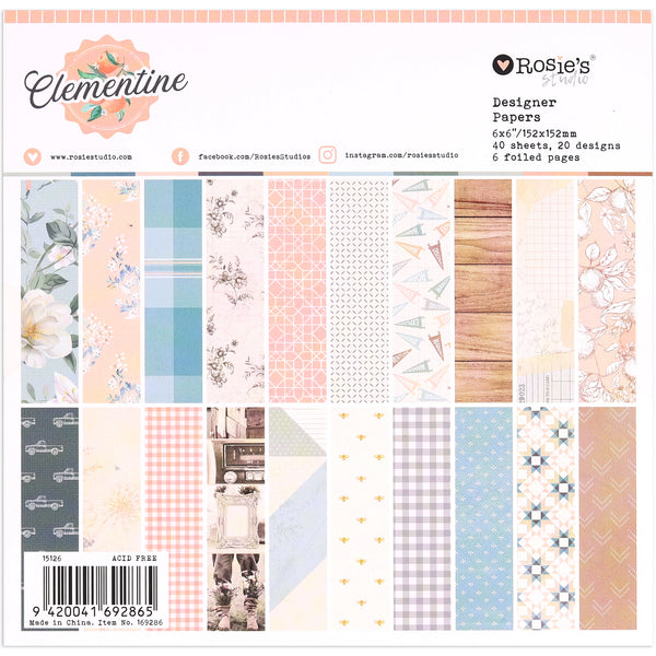 ROSIE'S STUDIO Clementine | 6x6  Designer Papers
