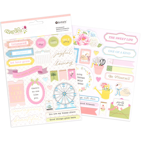 ROSIE'S STUDIO Garden Party | Chipboard Embellishments