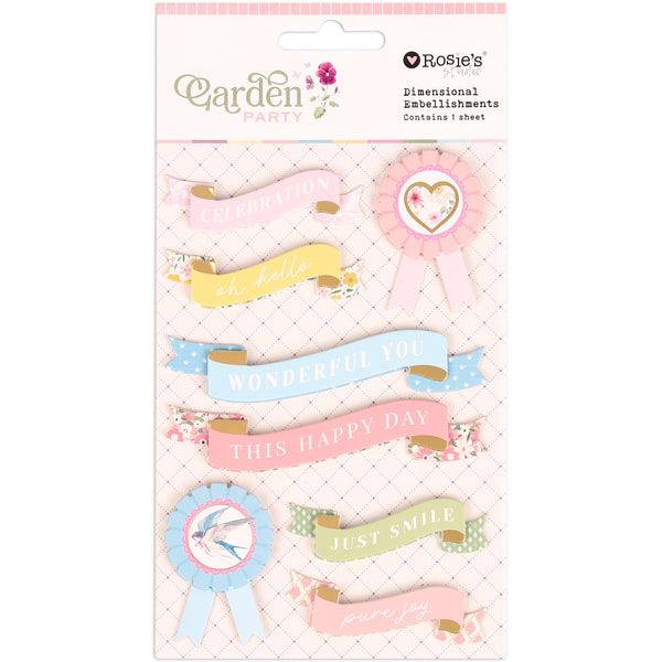 ROSIE'S STUDIO Garden Party | Dimensional Embellishments | Banners