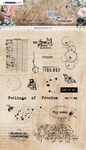STUDIOLIGHT | Jenine's Mindful Art | Feelings of Freedom Stamp | Enhancement Set