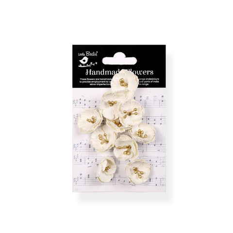 LITTLE BIRDIE Embossed Daisies | Ivory Pearl Flowers