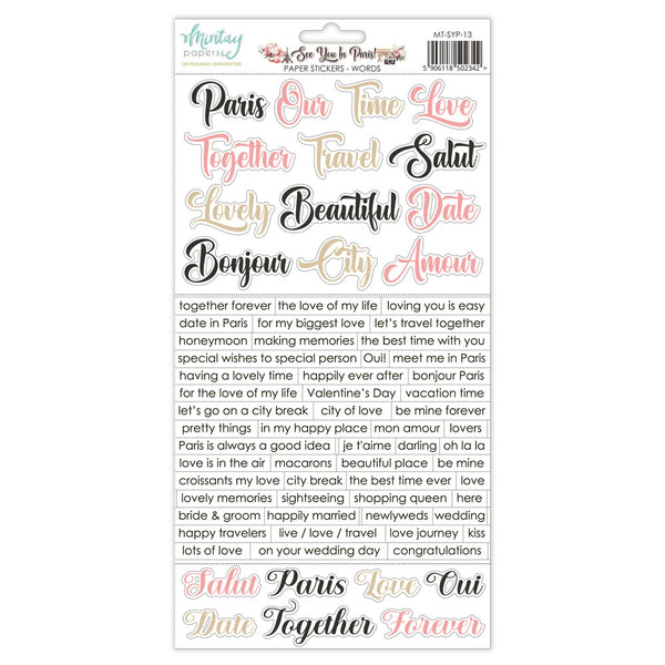 MINTAY See You In Paris | Paper Stickers | Words