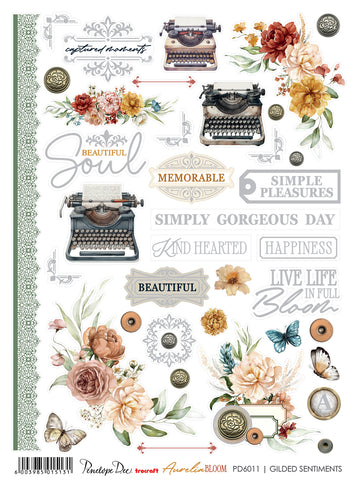PENELOPE DEE Aurelia Bloom | A4 Gilded Sentiments | Stickers
