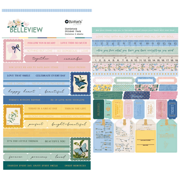 ROSIE'S STUDIO Belleview | Cardstock Sticker Pack