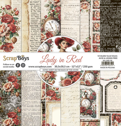 SCRAPBOYS Lady in Red | 12x12 Paper Pad
