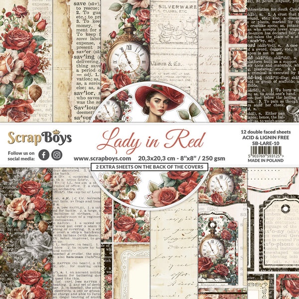 SCRAPBOYS Lady in Red | 8x8  Paper Pad
