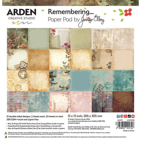 ARDEN CREATIVE STUDIO Remebering | Paper Pad | 12x12