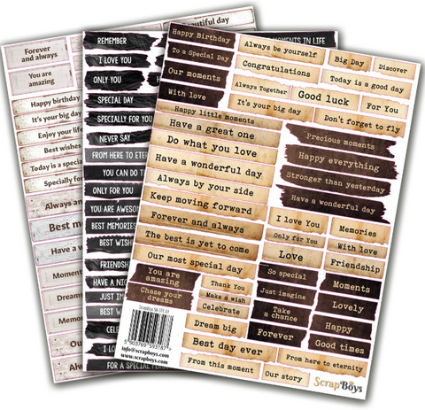 SCRAPBOYS  | Set of 3 Sticker Sheets