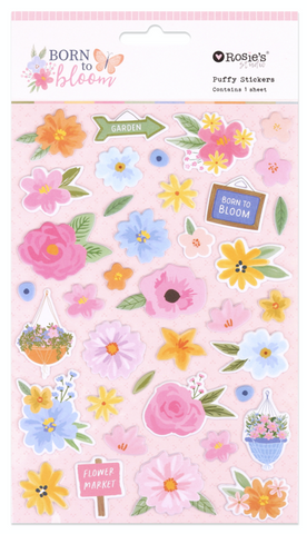 ROSIE'S STUDIO Born to Bloom | Puffy Stickers | Flowers