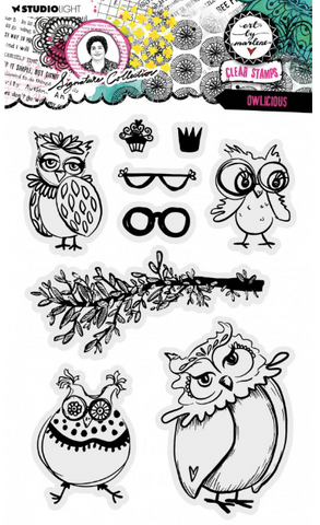 STUDIOLIGHT Art by Marlene | Clear Stamp Set | Signature Collection | Owlicious