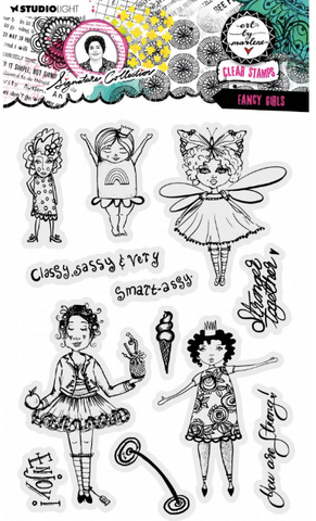 STUDIOLIGHT Art by Marlene | Clear Stamp Set | Signature Collection | Fancy Girls