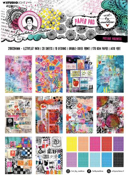 STUDIOLIGHT Art By Marlene | Signature Collection | Paper Pad | Postage Madness