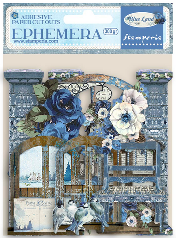 STAMPERIA Blue Land | Adhesive Paper Cut Outs | Ephemera