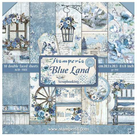 STAMPERIA Blue Land | 8x8 Paper Pack