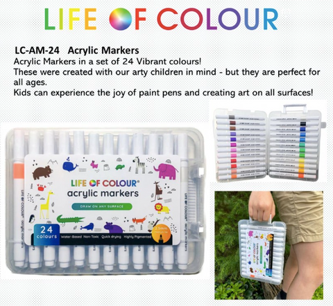 LIFE OF COLOUR Acrylic Markers | 24 Colours