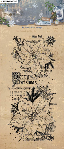 STUDIOLIGHT | Jenine's Mindful Art | Vintage Christmas | Poinsettia Songs Stamp