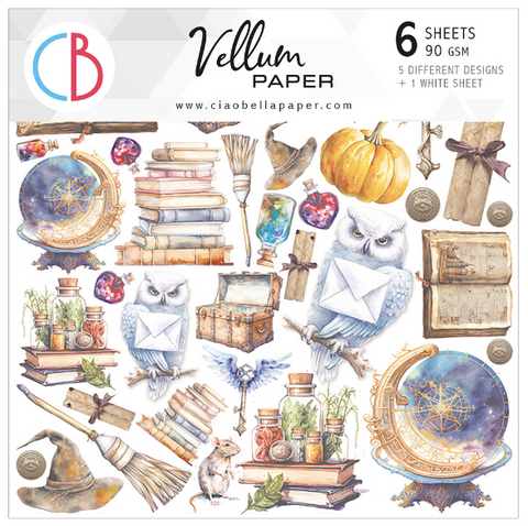 CIAO BELLA Vellum Paper | Wizard Academy | 6x6 | 6 sheets