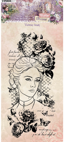 STUDIOLIGHT | Jenine's Mindful Art | Victorian Beauty Stamp | Victorian Dreams