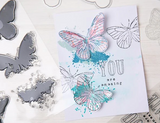 SIZZIX | 49&MARKET | Painted Pencil Butterflies | Stamp & Die Set