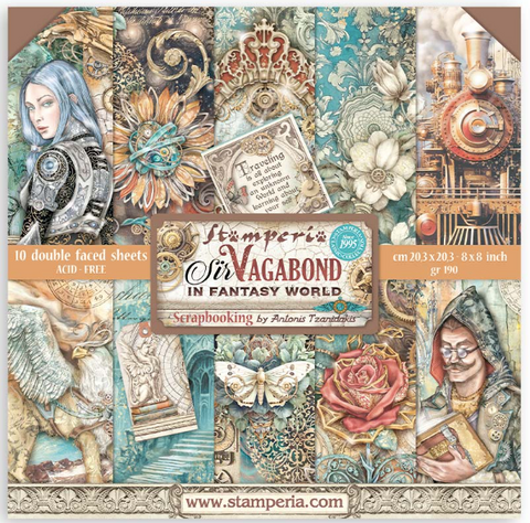 STAMPERIA Fantasy World | Sir Vagabond | 8x8 Paper Pad