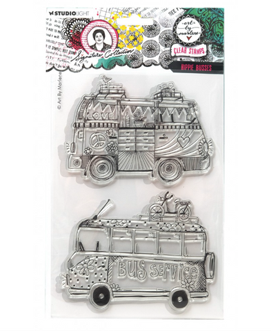 STUDIOLIGHT Art by Marlene | Clear Stamp Set | Signature Collection | Hippie Busses