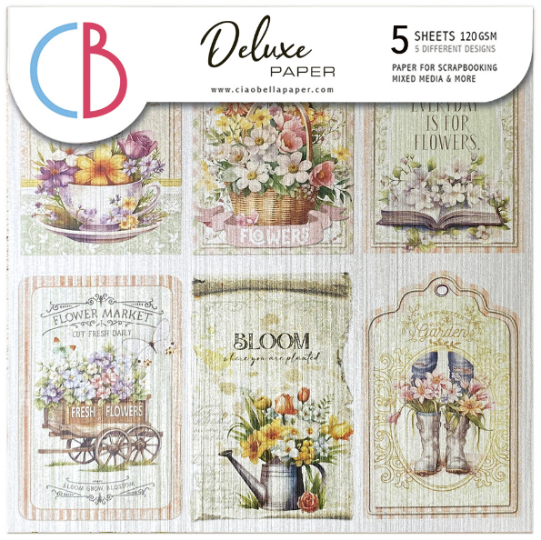 CIAO BELLA Deluxe Paper | Pearl Sheets | Flower Shop | 6x6