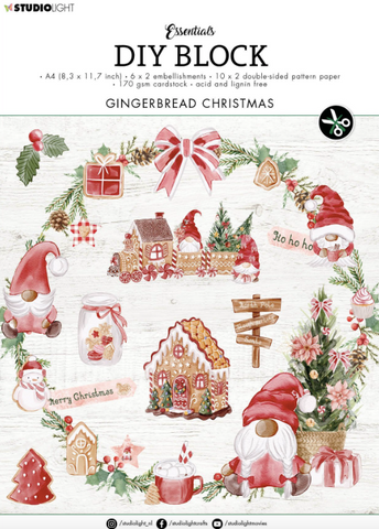 STUDIOLIGHT Essentials DIY Block | Gingerbread Christmas | A4