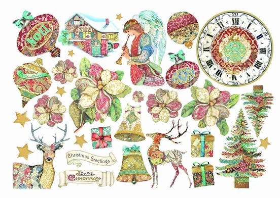 STAMPERIA Christmas Greetings | Adhesive Ephemera