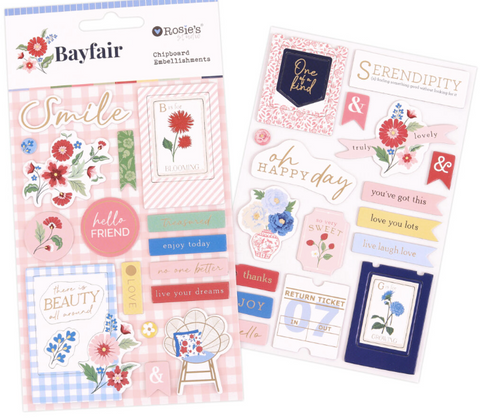 ROSIE'S STUDIO Bayfair | Chipboard Embellishments