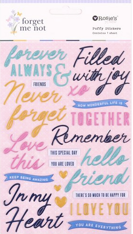 ROSIE'S STUDIO Forget Me Not | Puffy Stickers Sentiments