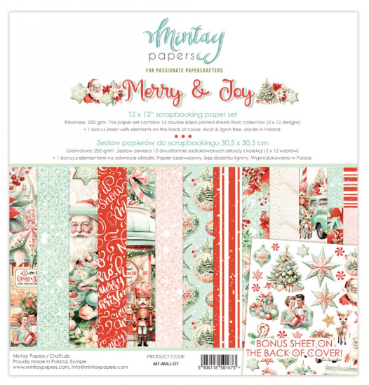 MINTAY Paper Pack | Merry & Joy | 12x12