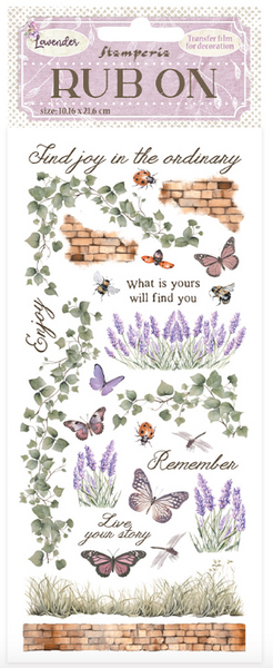 STAMPERIA Lavender | Rub-Ons | DFLRB96 | Lavender Ivy & Butterfly