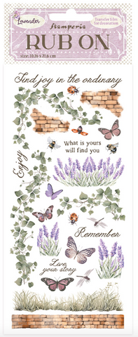 STAMPERIA Lavender | Rub-Ons | DFLRB96 | Lavender Ivy & Butterfly