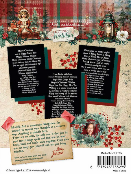 STUDIOLIGHT | Jenine's Mindful Art | Festive Nostalgia | Christmas Word Stickers | Black Green & Red