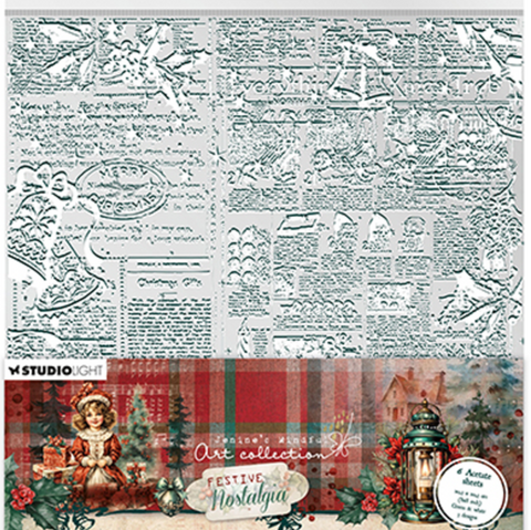 STUDIOLIGHT | Jenine's Mindful Art | Acetate Sheets | Festive Nostalgia