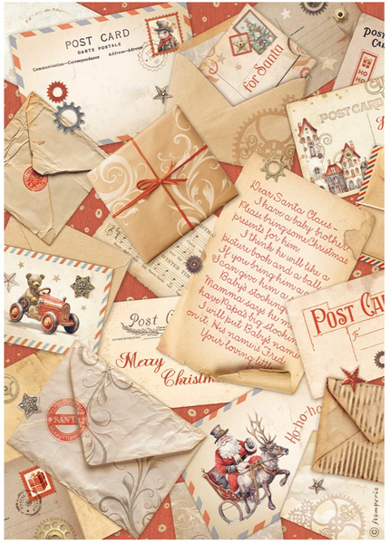 STAMPERIA Gear Up For Christmas | Rice Paper | Postcards