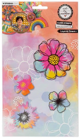 STUDIOLIGHT | Art By Marlene | Clear Stamps | Layered flowers