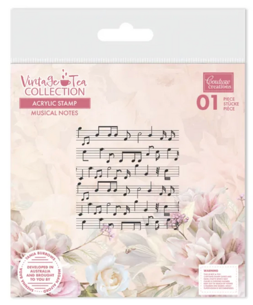COUTURE CREATIONS Clear Stamp | Vintage Tea | Musical Notes