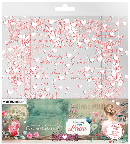 STUDIOLIGHT | Jenine's Mindful Art | Acetate Sheets | Sending You Love