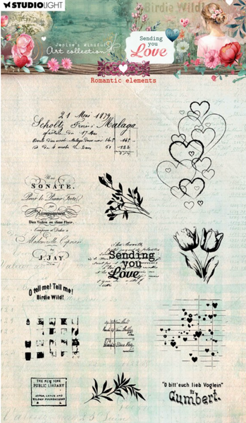 STUDIOLIGHT | Jenine's Mindful Art | Sending You Love | Romantic Elements